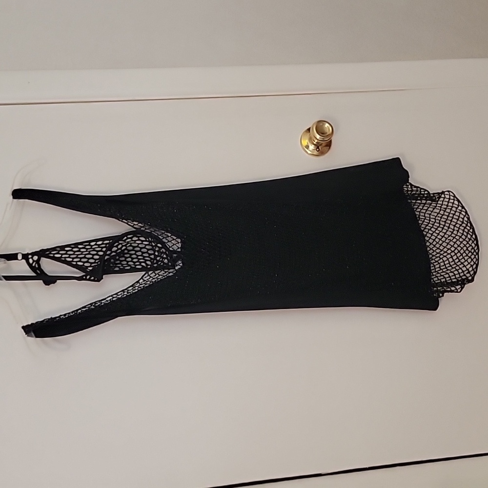 Beaded fishnet chemise sz med